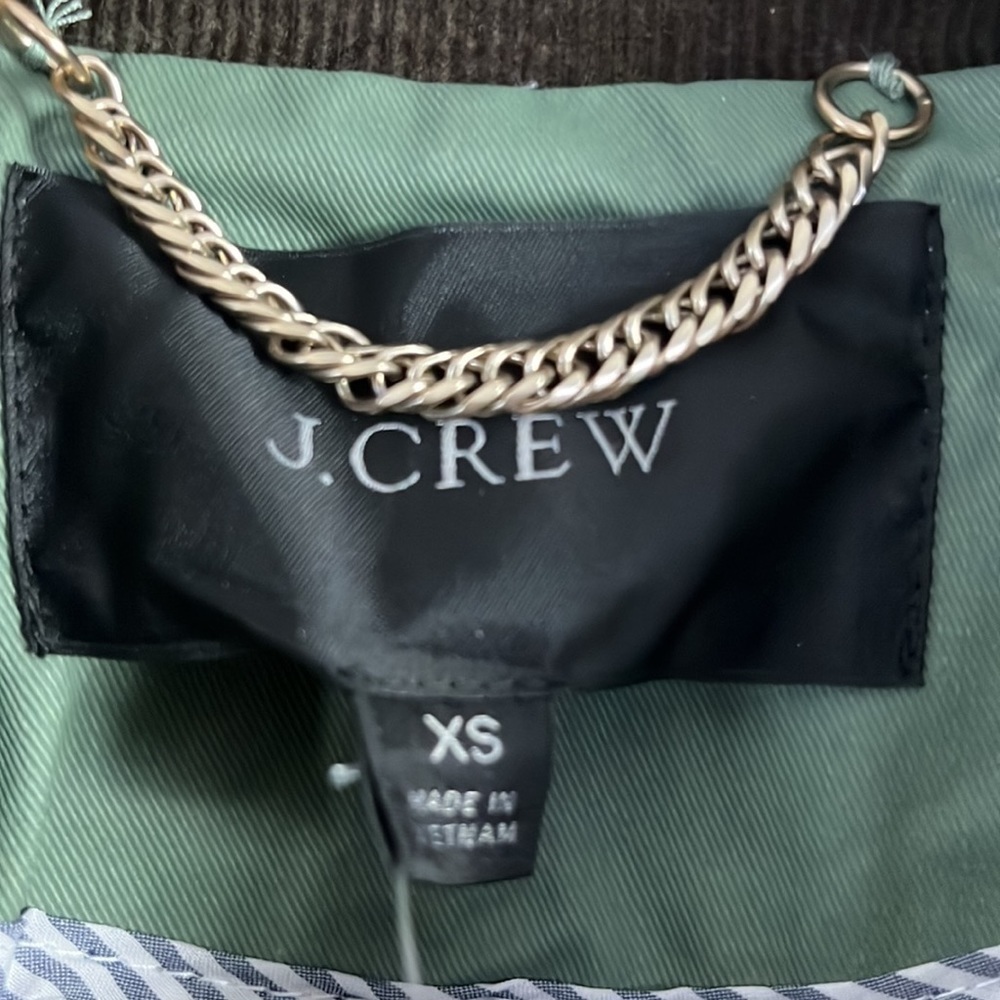J. Crew Olive Utility Jacket with Dark Trim - Picture 5 of 12